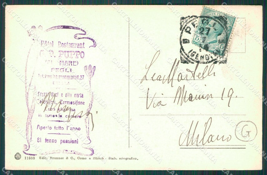Genova Pegli PIEGHINA cartolina QZ6316 – retro