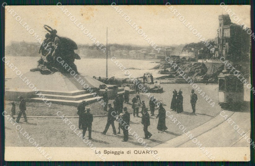 Genova Quarto Tram PIEGA cartolina QZ6334 – fronte