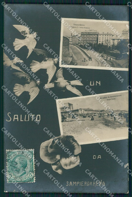 Genova Sampierdarena Saluti da Colombe Foto cartolina QZ6380 – fronte