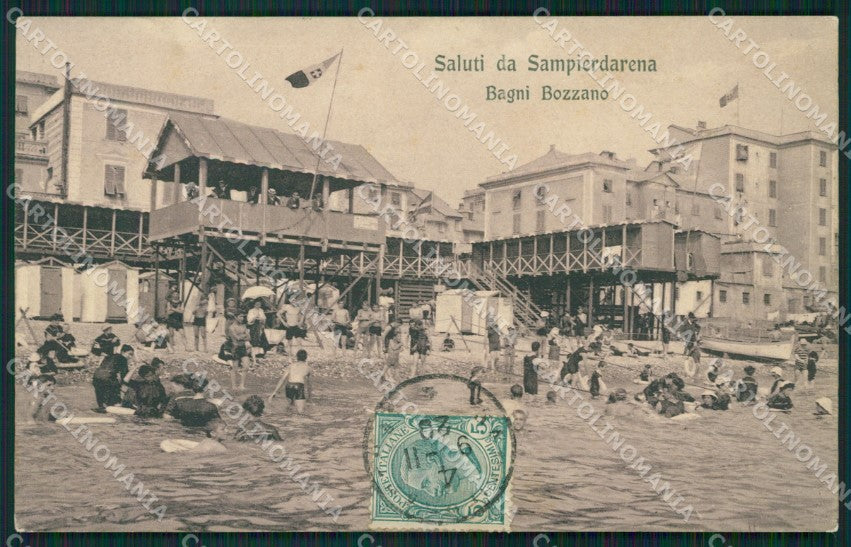 Genova Sampierdarena Bagni Bozzano COLLA cartolina QZ6383 – fronte