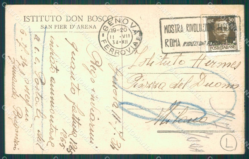 Genova Sampierdarena Istituto Don Bosco ABRASA PIEGHINA cartolina QZ6420 – retro
