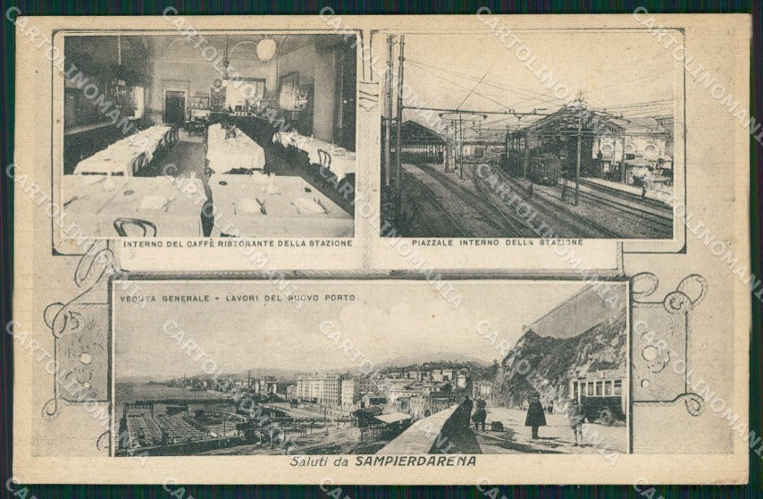 Genova Sampierdarena Saluti da Stazione Treno cartolina QZ6422 – fronte