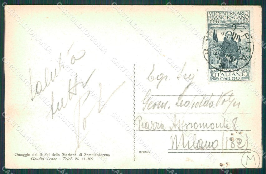 Genova Sampierdarena Saluti da Stazione Treno cartolina QZ6422 – retro