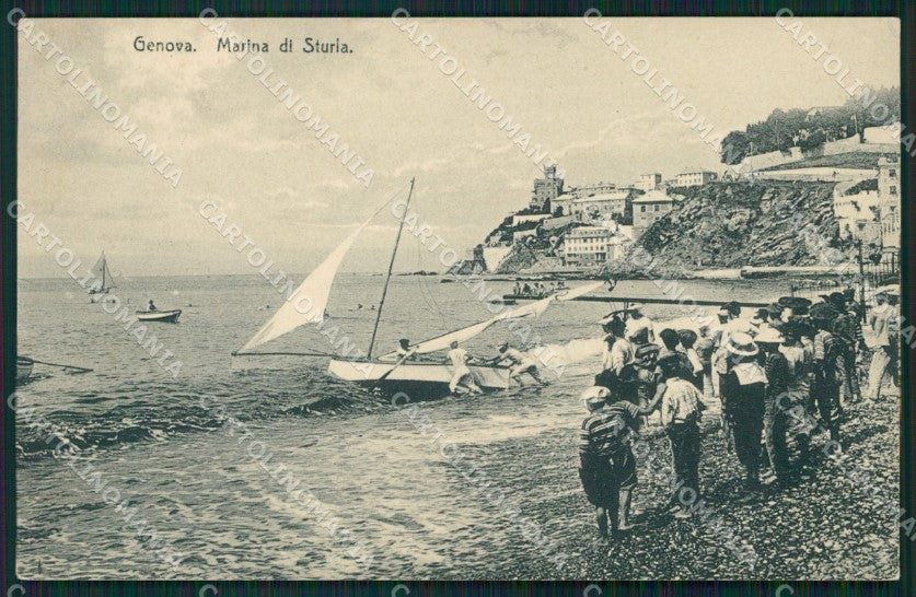 Genova Sturla Barca cartolina QZ6447 – fronte