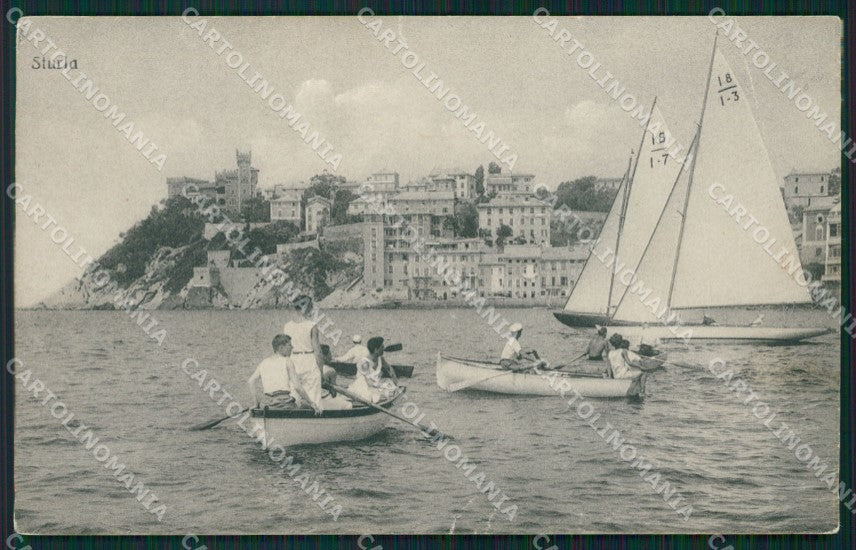 Genova Sturla Barche PIEGHINE cartolina QZ6448 – fronte