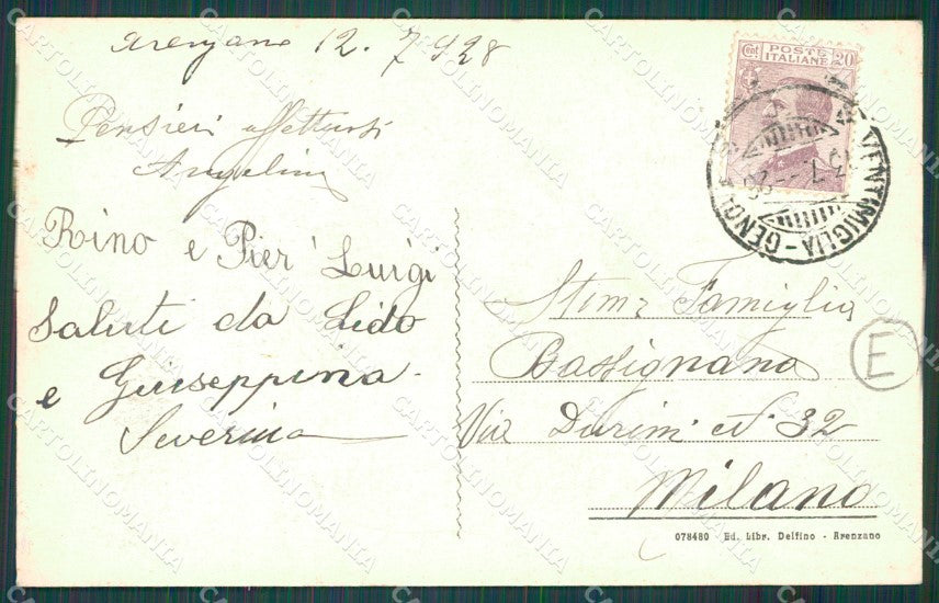 Genova Arenzano Grand Hotel cartolina QZ6470 – retro