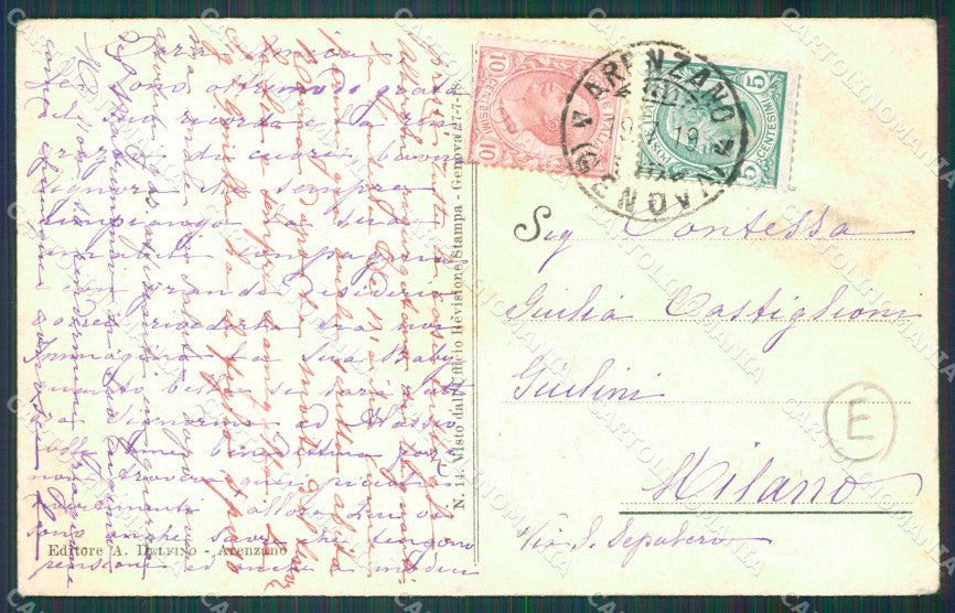 Genova Arenzano De Amicis cartolina QZ6471 – retro