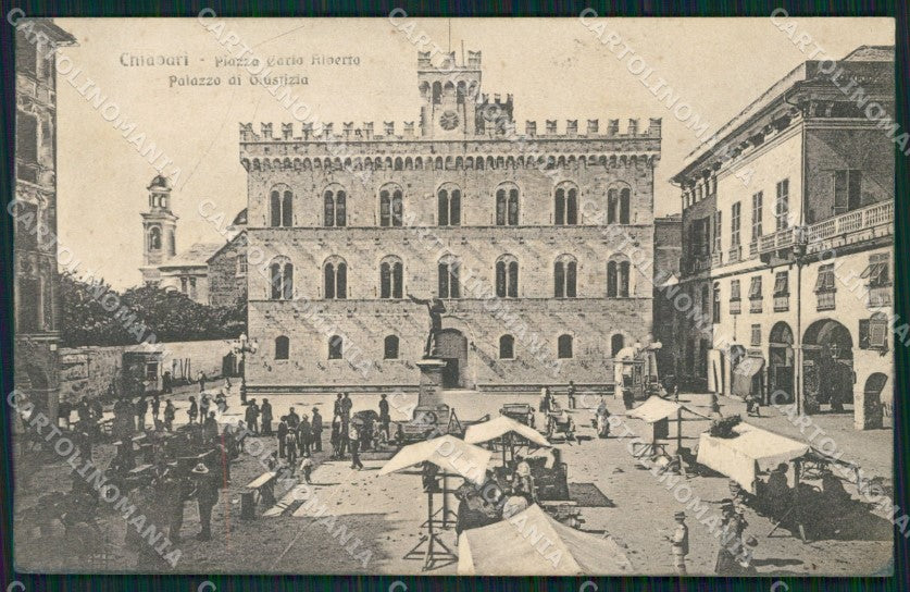 Genova Chiavari Palazzo Giustizia Mercato cartolina QZ6490 – fronte