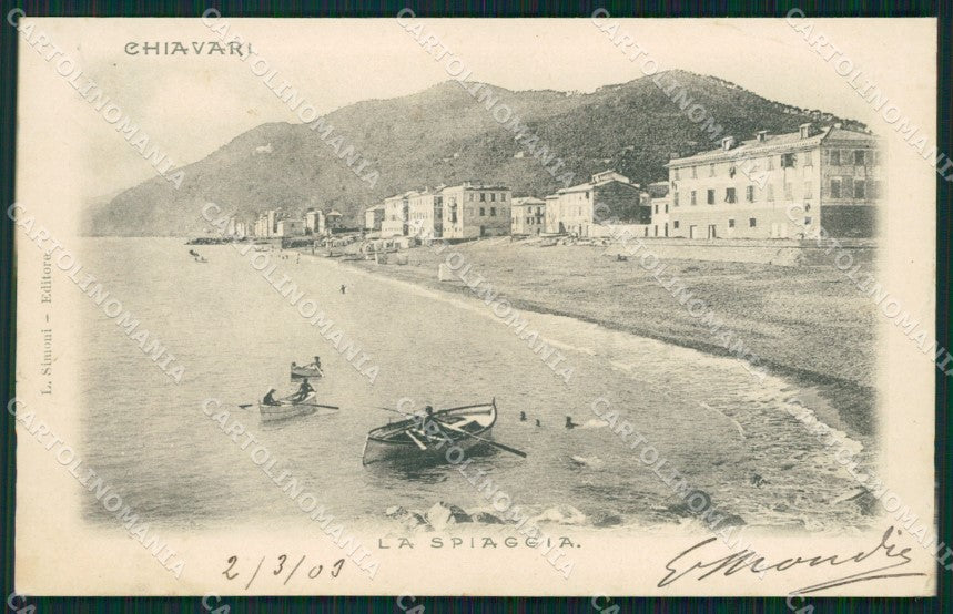 Genova Chiavari Barche PIEGA cartolina QZ6492 – fronte
