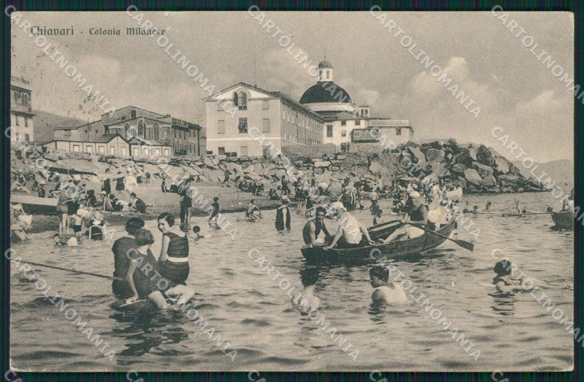 Genova Chiavari Barca Colonia STRAPPINI cartolina QZ6496 – fronte