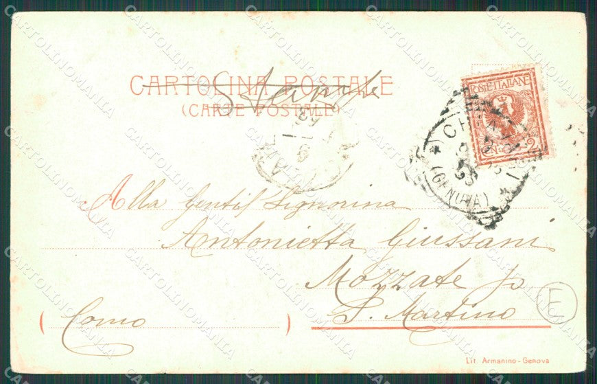 Genova Chiavari Saluti da STRAPPINO cartolina QZ6537 – retro