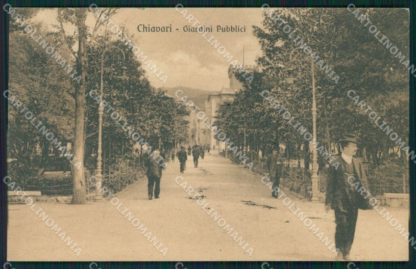 Genova Chiavari Giardini Pubblici cartolina QZ6553 – fronte