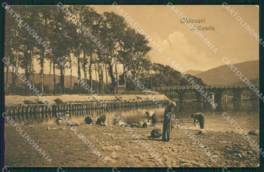 Genova Chiavari Fiume Entella Lavandaie cartolina QZ6560 – fronte