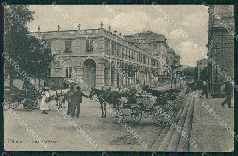Genova Chiavari Stazione Carrozze PIEGHINE cartolina QZ6567 – fronte