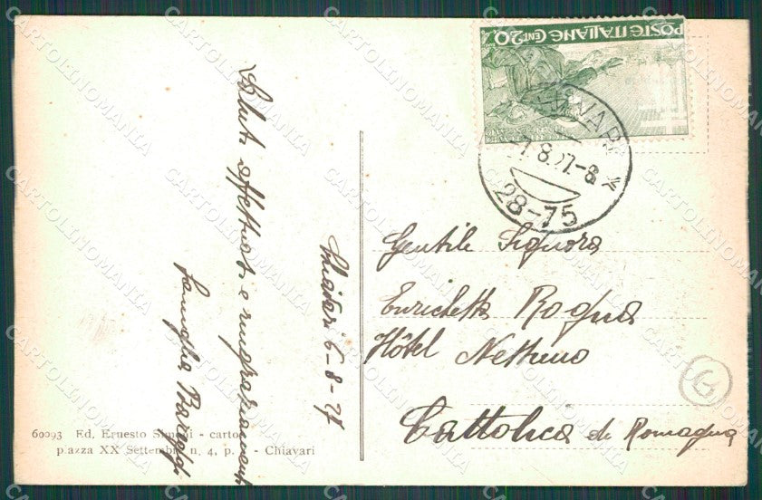 Genova Chiavari Stazione Carrozze cartolina QZ6569 – retro