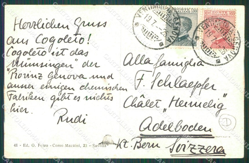 Genova Cogoleto cartolina QZ6580 – retro