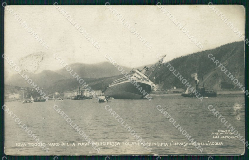 Genova Riva Trigoso Nave Principessa Iolanda Varo PIEGHINA Foto cartolina QZ6633 – fronte
