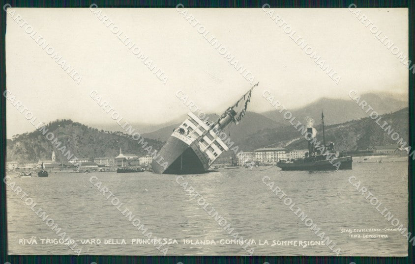 Genova Riva Trigoso Nave Principessa Iolanda Varo Foto cartolina QZ6636 – fronte