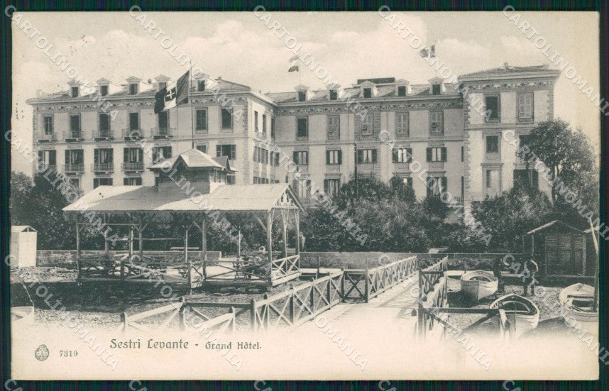 Genova Sestri Levante Grand Hotel PIEGA cartolina QZ6643 – fronte