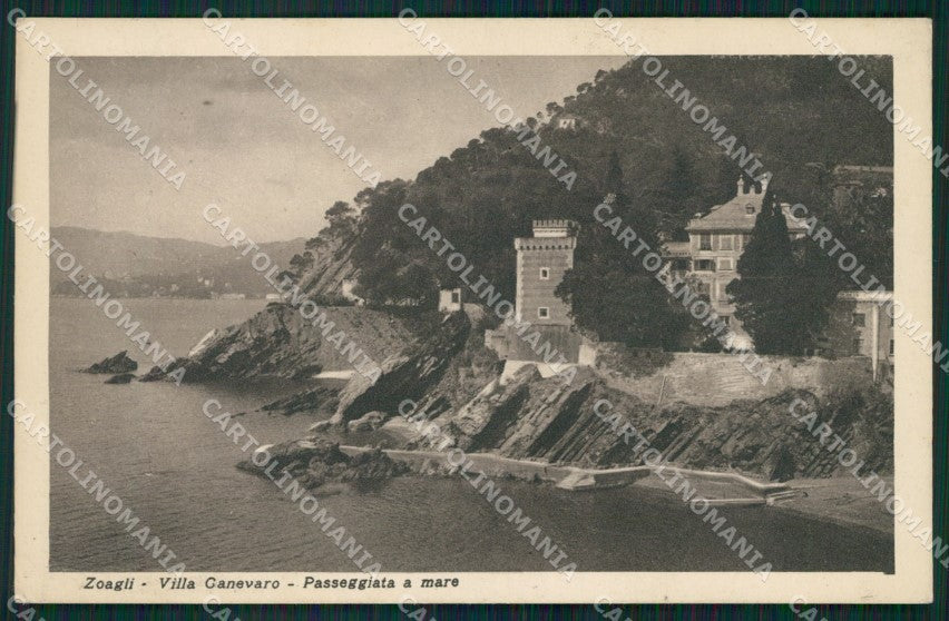 Genova Zoagli Villa Ganevaro cartolina QZ6673 – fronte