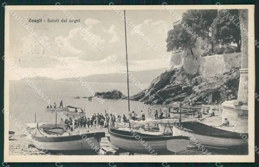 Genova Zoagli Barche cartolina QZ6679 – fronte
