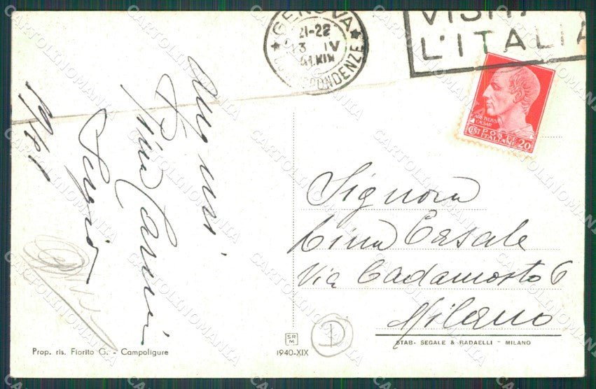 Genova Campoligure Tessitura Pernigotti cartolina QZ6713 – retro