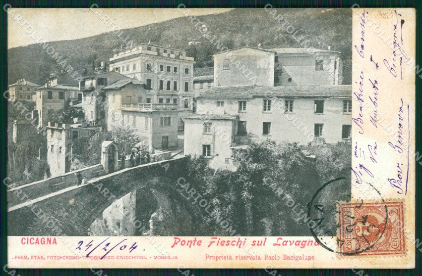 Genova Cicagna Ponte Fieschi cartolina QZ6726 – fronte