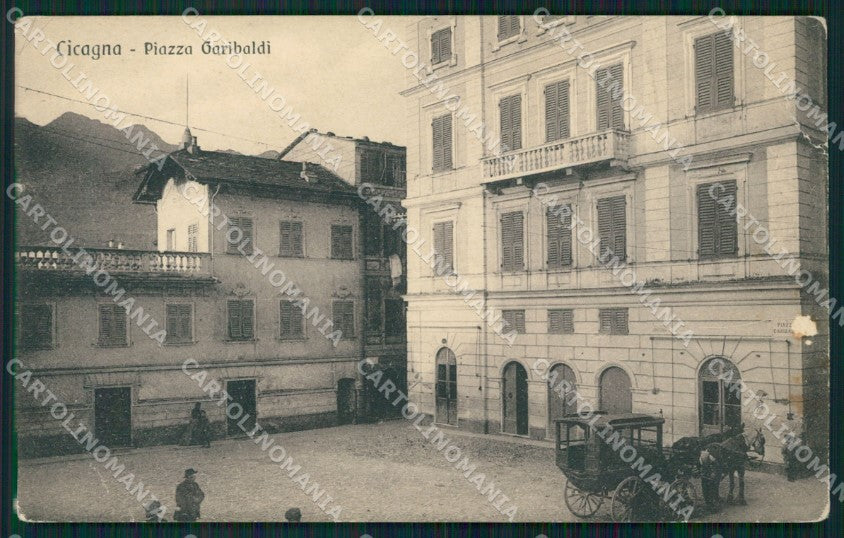 Genova Cicagna Carrozza ABRASA PIEGA cartolina QZ6727 – fronte