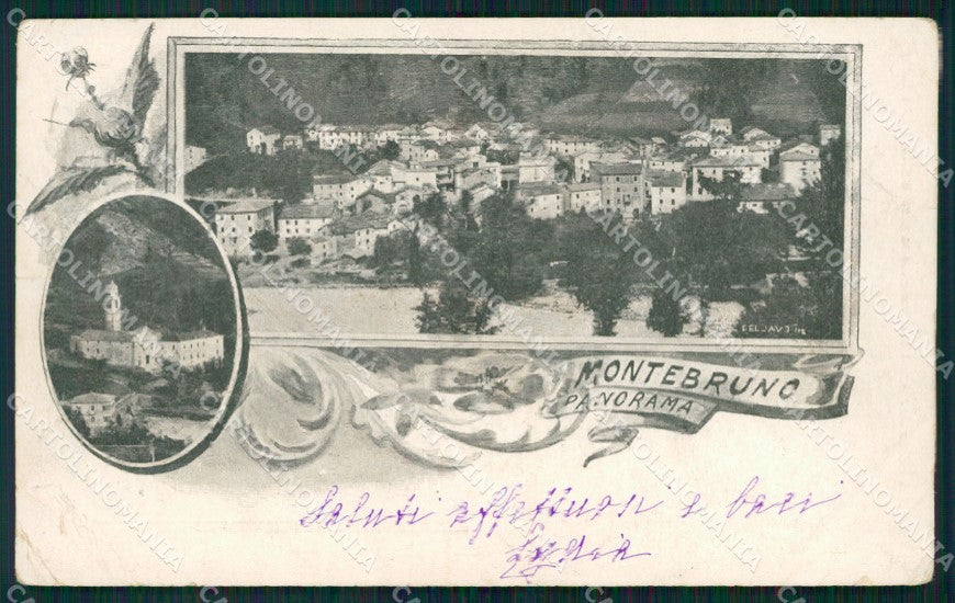 Genova Montebruno PIEGA cartolina QZ6761 – fronte
