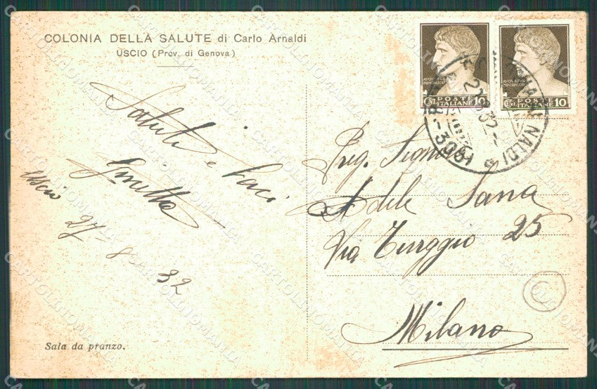 Genova Uscio Colonia della Salute cartolina QZ6831 – retro