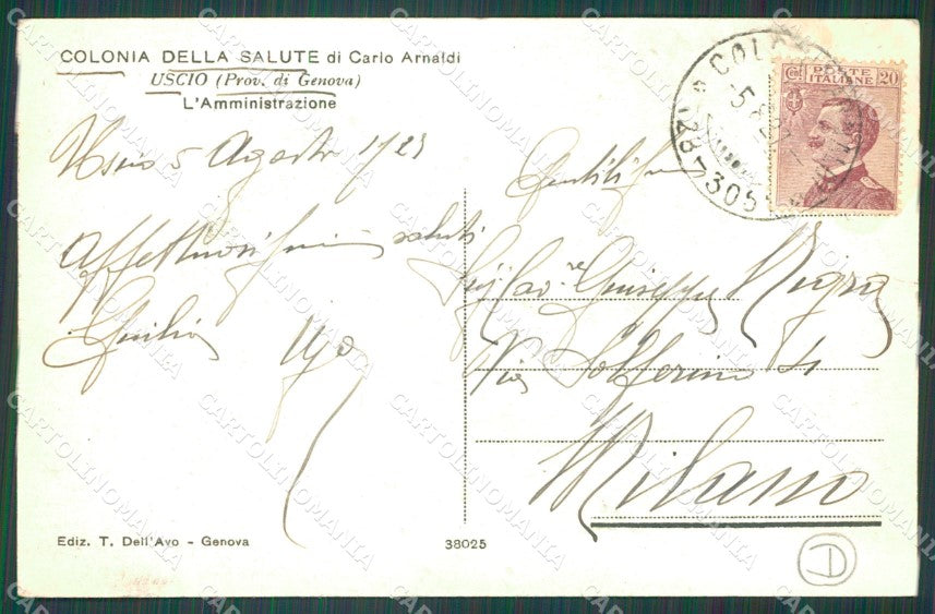 Genova Uscio Colonia della Salute cartolina QZ6833 – retro