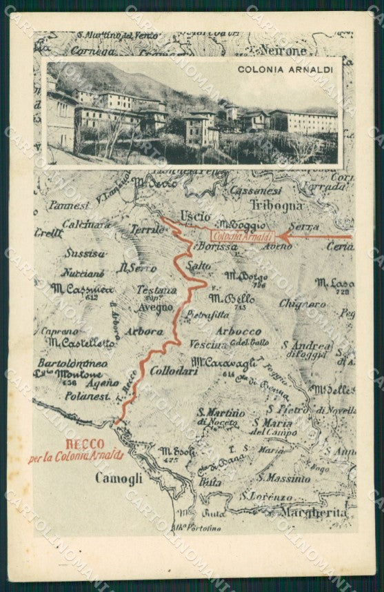 Genova Uscio Mappa Colonia della Salute cartolina QZ6838 – fronte