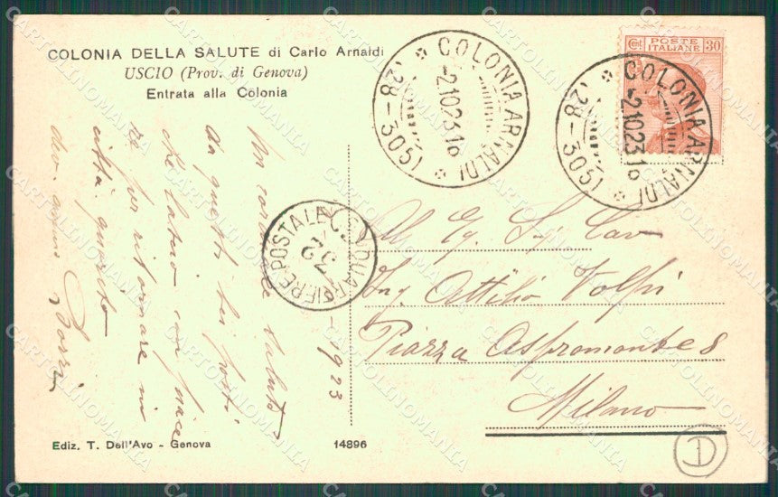 Genova Uscio Colonia della Salute cartolina QZ6839 – retro