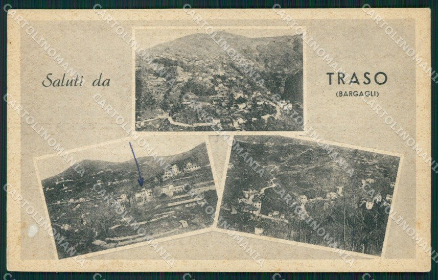Genova Bargagli Traso Saluti da cartolina QZ6861 – fronte