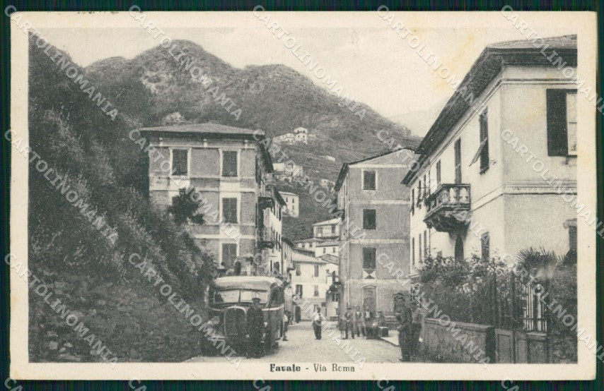 Genova Favale di Malvaro Corriera PIEGATA cartolina QZ6872 – fronte