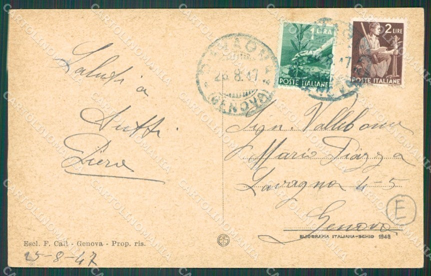 Genova Davagna Moranego Pero Maggiolo cartolina QZ6873 – retro