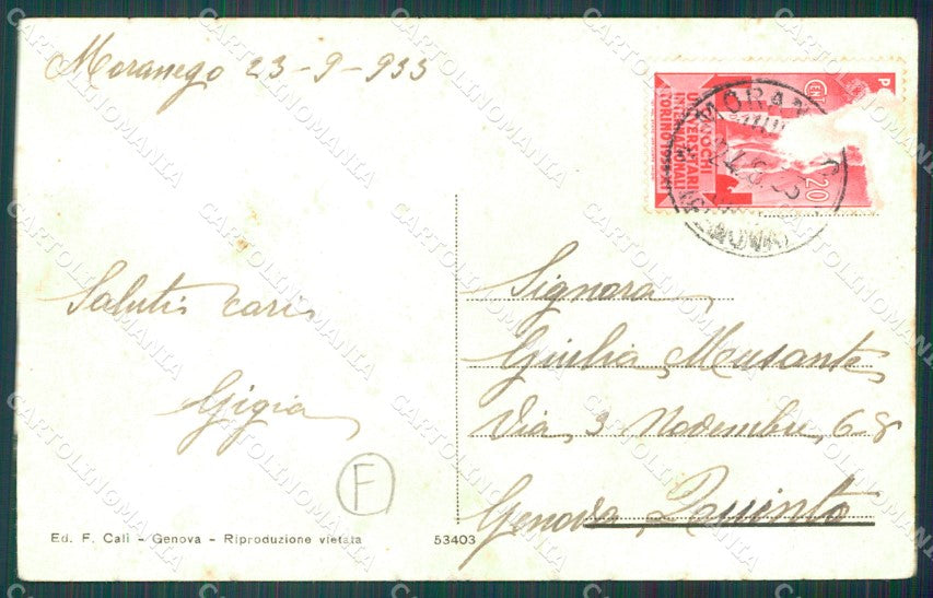 Genova Davagna Moranego PIEGA cartolina QZ6879 – retro