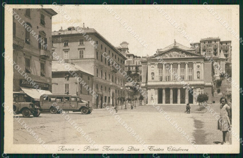 Savona Città Teatro Corriera Auto cartolina QZ6931 – fronte