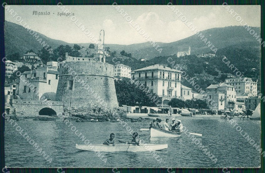 Savona Alassio Barche cartolina QZ6952 – fronte