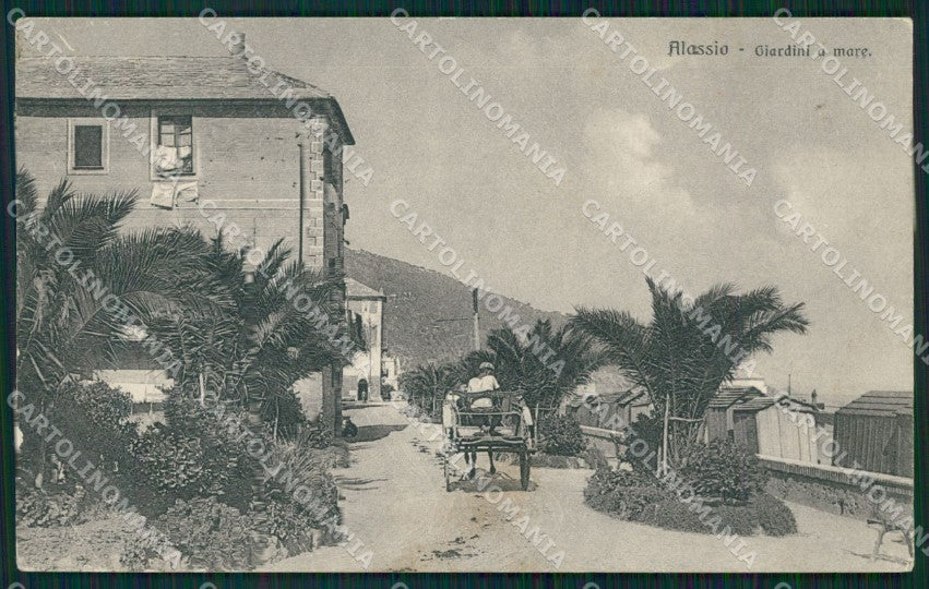 Savona Alassio Carretto PIEGA cartolina QZ6966 – fronte