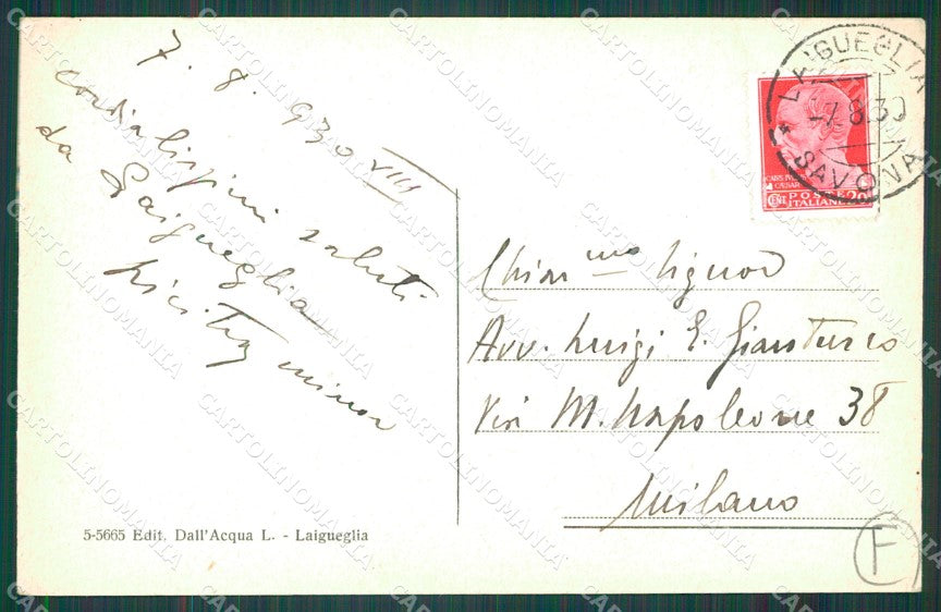 Savona Laigueglia cartolina QZ7035 – retro