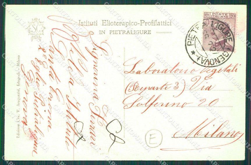 Savona Pietra Ligure Istituti Elioterapici cartolina QZ7050 – retro