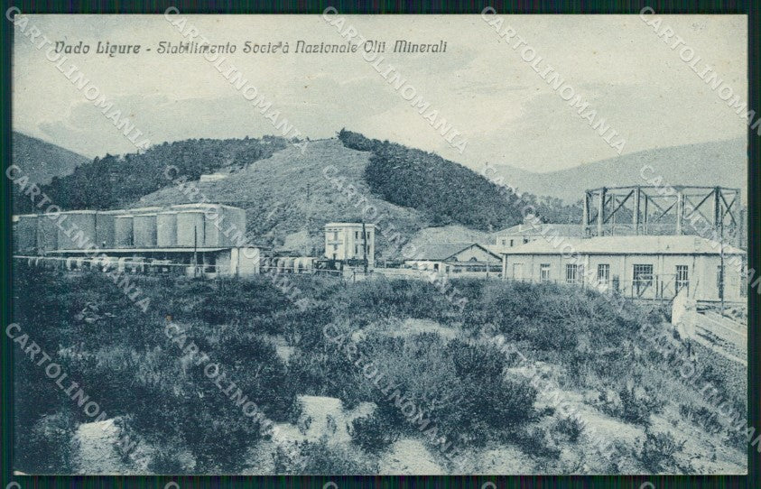 Savona Vado Ligure Stabilimento Olii Minerali cartolina QZ7054 – fronte