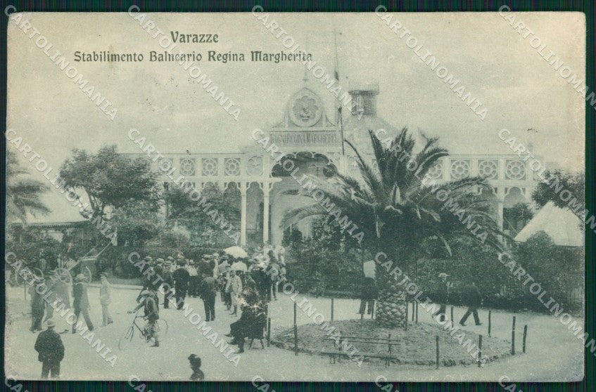 Savona Varazze Bagni Margherita ANGOLINI SCOLLATI cartolina QZ7064 – fronte