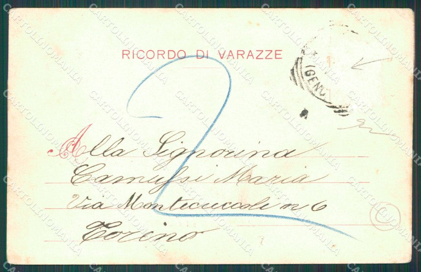 Savona Varazze Torrente Teiro PIEGHINA cartolina QZ7070 – retro