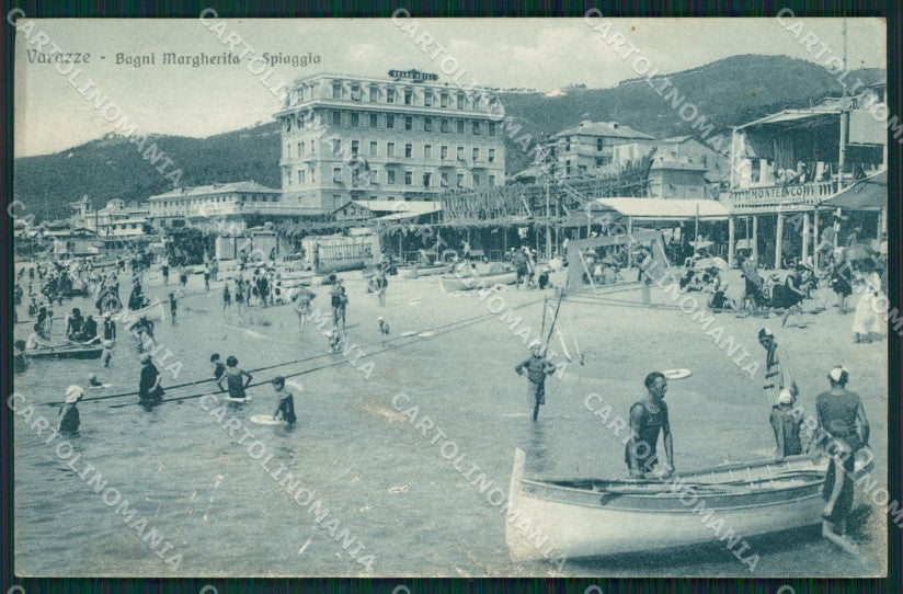 Savona Varazze Bagni Margherita ABRASA cartolina QZ7077 – fronte