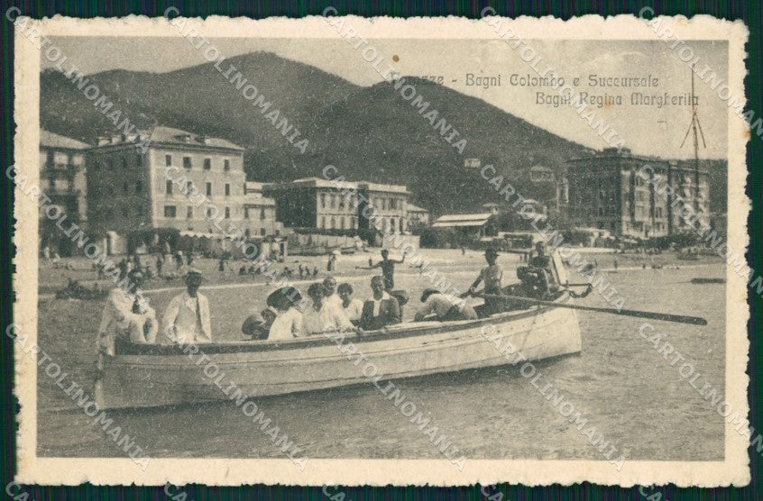 Savona Varazze Bagni Colombo Barca cartolina QZ7079 – fronte