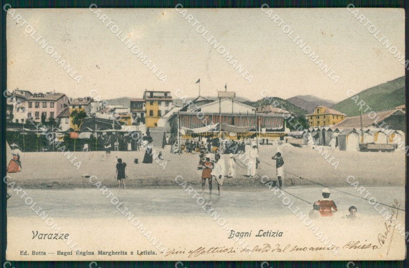 Savona Varazze Bagni Letizia cartolina QZ7084 – fronte