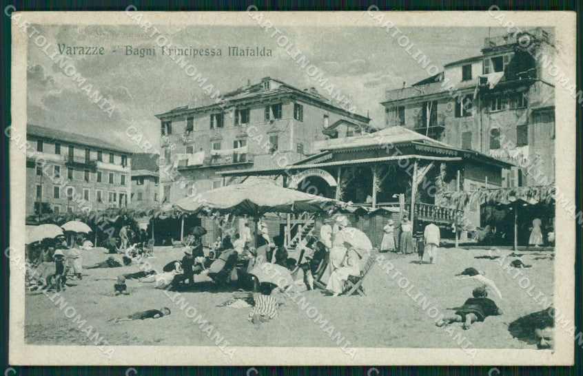 Savona Varazze Bagni Mafalda cartolina QZ7089 – fronte