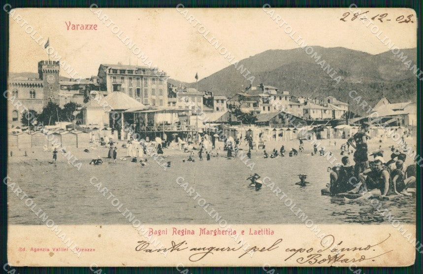 Savona Varazze Bagni Margherita STRAPPINO cartolina QZ7103 – fronte